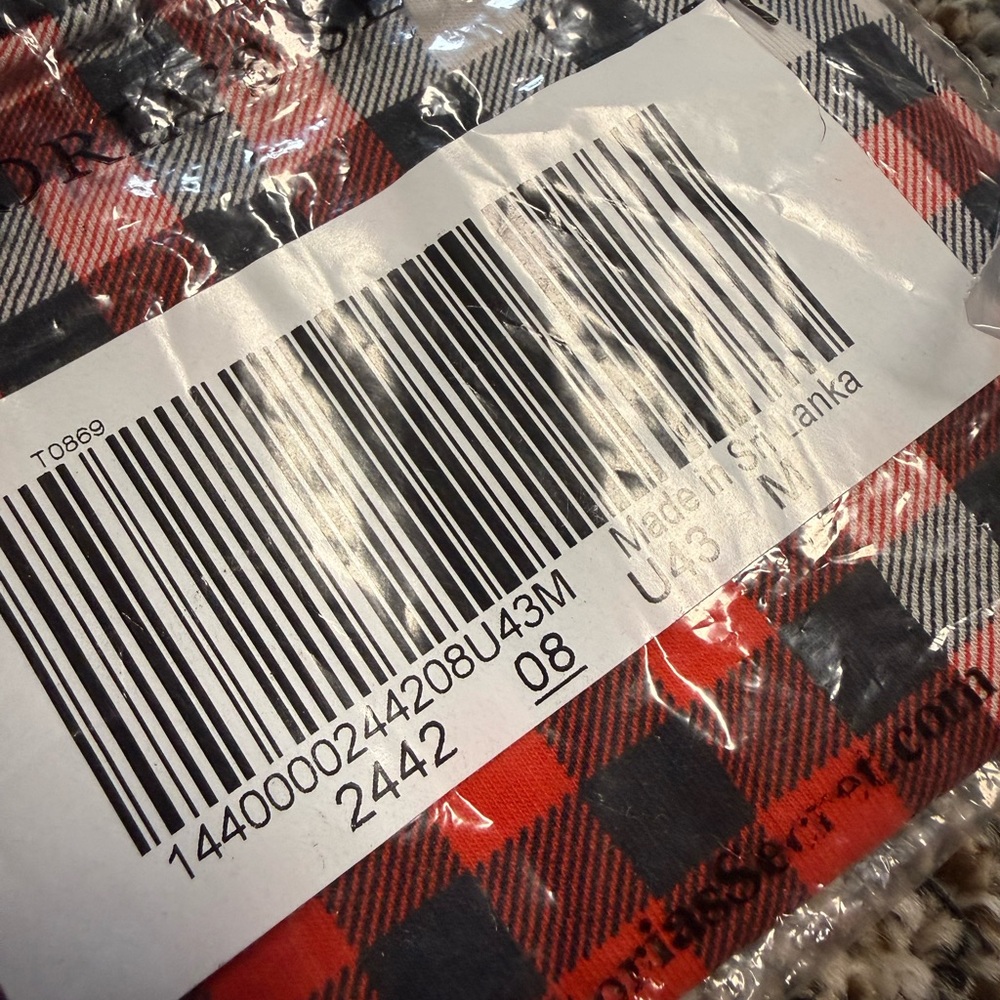 Victoria secret new hi leg briefs size medium- Pink & Red Plaid - Picture 2 of 2